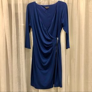 Express Royal Blue Dress with Zipper Slit
